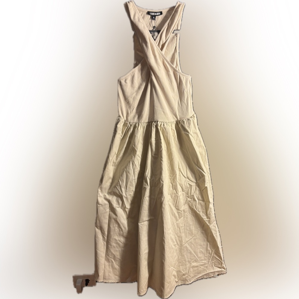 NWT - Steve Madden - Cream Pleated Halter Sundress